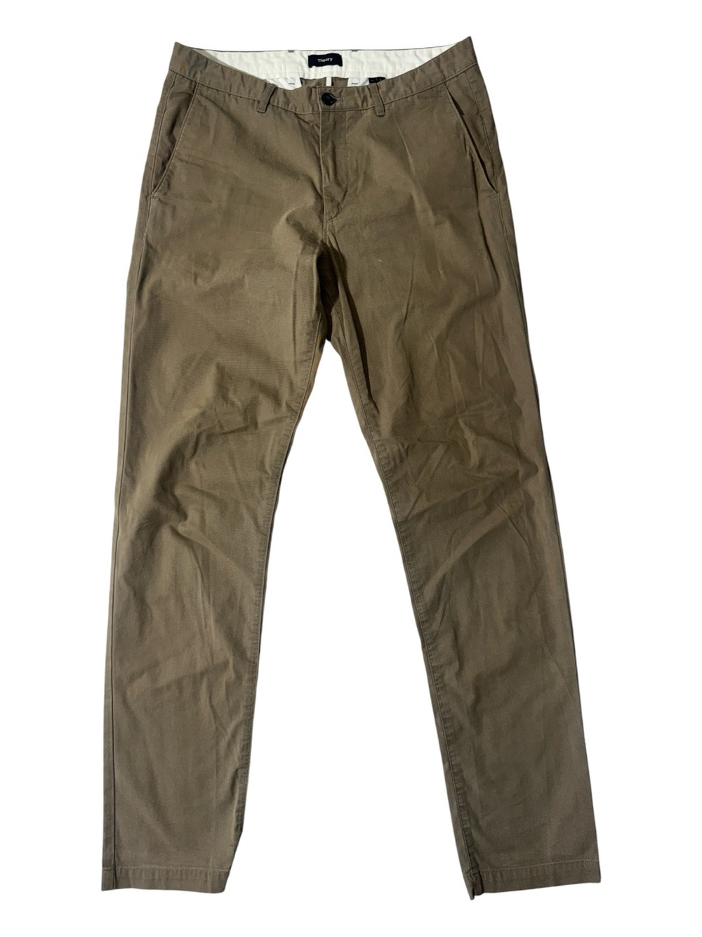 Theory mens 32x32 slim fit khaki tan cotton blend chino pants